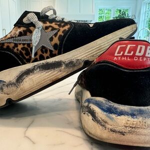 ♥️ Golden Goose Running Sneaker 36 6  Leopard Black Red - Lots of life left! ♥️